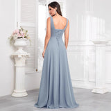 2025 2025 evening dresses fashionable new bridesmaid dresses with split ends long A-shaped pleated chiffon formal dresses