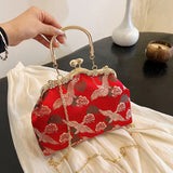 NAMCOVERSE 2025 Bag Women's Embroidery Handbag 2025 New Fashion Chain One Shoulder Crossbody Bag Diamond Clip Buckle Shell Bag