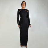 NAMCOVERSE 2025 women's clothing popular  autumn and winter sexy tight long hot diamond long-sleeved elegant dress