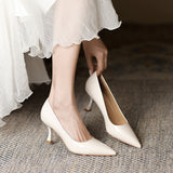 2025 7955-9 Sexy patent leather  high heels for women 2025 spring new pointed thin heels solid color high heels for women