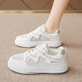 namcoverse Thick Bottom White Women's Shoes  Spring New Women's Casual Sports Skate Shoes Flat Breathable Mesh White Shoes Wholesale