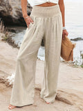 New Spring and Summer   Cross Border Women's Casual Style Cotton Distressed Wide Leg Loose Trousers for Women