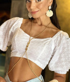 L4808Y 2025 New hot-selling metal chain body chain handmade metal neck simple top body chain