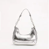 NAMCOVERSE 2025 Silver underarm bag women's summer popular niche simple shoulder bag commuter premium texture dumpling bag tide