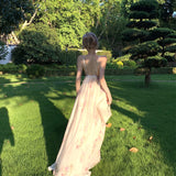 2025 sexy seaside vacation dress gentle wind floral backless suspender skirt slim and thin senior dress women
