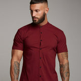 NAMCOVERSE 2025 Lanting short-sleeved stand-up collar solid color shirt