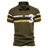 NAMCOVERSE 2025 New spring and summer new lapel men's Popularan size POLO shirt casual striped splicing men's digital short sleeve T