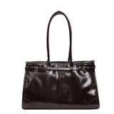2025 Shoulder bag autumn new fashionable large-capacity tote bag retro lacquer premium shoulder bag casual women's bag