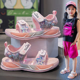 NAMCOVERSE  Girls' Sandals Soft Bottom Children's Princess Shoes Summer New Internet Celebrity Beach Shoes Cute Non-Slip Girls' Casual Shoes