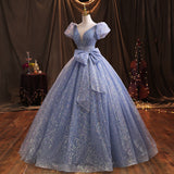 Banquet Evening Dress 2025 New Spring Blue Temperament Elegant Vocal Art Examination Solo Annual Meeting Hosting Dress Female