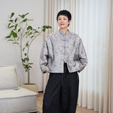 Guofeng short cotton-padded clothes, New Year's greetings, new Chinese-style button-up winter coat for women, cotton-padded jacket for women's jacquard top A1138