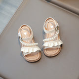 NAMCOVERSE  Girls' Sandals  Summer New Little Girl Fashion Princess Shoes Baby Korean Style Pearl Shoes Soft Bottom Beach Shoes