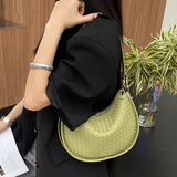 NAMCOVERSE 2025popular New new crescent cowhide women's bag woven bag, fashionable and casual leather one-shoulder crossbody armpit bag