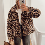 NAMCOVERSE 2025 Double-sided leopard print splicing cotton clothes,  New leopard print, n retro casual comfortable loose jacket