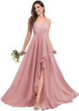 2025 2025 evening dresses fashionable new bridesmaid dresses with split ends long A-shaped pleated chiffon formal dresses