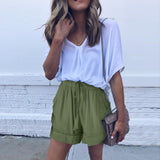 Summer New  Hot Shorts Casual Wide Leg Loose Shorts European and American Women's Clothing High Waist Shorts