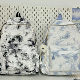 Schoolbag Female Korean Style College Student Mori Style Tie-Dyed Simple Backpack Large Capacity Japanese Style Middle School Students Backpack