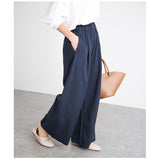 NAMCOCERSE Draping Gentle Straight-Leg Trousers Women's  Spring and Summer New Korean Style Elastic High Waist Temperament Slimming Wide-Leg Pants