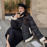 Women's cotton-padded thickened versatile thermal jacket stand-up collar top 2023 new Korean version of casual loose cotton clothing winter clothing