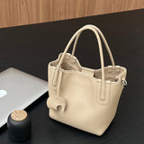 NAMCOVERSE 2025Leather women's bags, niche portable vegetable basket bags, cowhide bucket bags, high-end fashion trend single shoulder messenger bags
