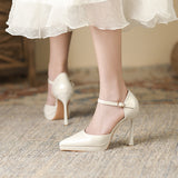 2025 1166-7A high heels women's 2025 new pointed waterproof table single shoes hollow 10.5CM stiletto women's shoes