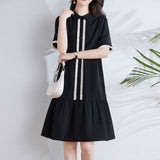 2025 College style silk fishtail skirt  small black dress heavy mulberry silk dress  women's new summer