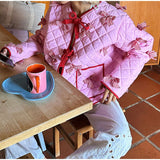 NAMCOVERSE 2025 New color matching lace-up bow cotton clothes popular  New sweet women's pocket warm jacket