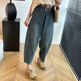 NAMCOCERSE Thirteen Lines plus Size Tencel Saggy Jeans Women's Summer Wear  New Plump Girls Slimming HOTan Goods Wide-Leg Pants Fashion