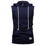 NAMCOVERSE 2025 Clearance treatment, summer  men's sleeveless fitness T-shirt, hooded round neck summer breathable pure cotton vest for men