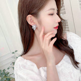 2025 New high-end fashion temperament earrings trendy atmosphere niche zircon earrings s925 silver needle snowflake pearl stud earrings