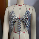 2025 L4996Y  New new models, black metal chain pearl fashion splicing neck vest, body chain real shot