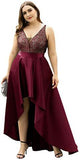 2025 Popular trade evening dress popular autumn and winter new V-neck A-shaped party dress front short and rear long dress