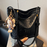 NAMCOVERSE 2025 ins trendy simple and versatile shoulder bag high sense women's fashion pleated bucket bag women's popular new messenger bag