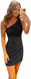 2025 Sequin heavy industry dress popular new 2025 one-shoulder sexy fashion split fashion trend small dress
