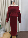 NAMCOVERSE 2025 Real shot - solid color off-the-shoulder knitted dress  New fashion sexy slim-fitting eye-catching knitted dress dress