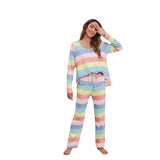 NAMCOVERSE Real spot New autumn and winter new products 2025 cross-border wish stripe printing large size loungewear casual suit women