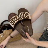 Style Beautiful Sandals Women's Summer Wear High-Grade  Flat Flip-Flops Soft Bottom Women's Shoes Seaside Beach Shoes