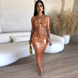 NAMCOVERSE2025 New women's clothing popular autumn new products fashionable and sexy hollow slim suspender dress women's dress wholesale