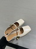 2025 Flat-bottomed bag head, half slippers, women's outer wear, spring and summer with skirts, cool slippers, gentle temperament, Mary Jane single shoes
