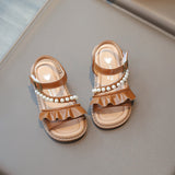 NAMCOVERSE  Girls' Sandals  Summer New Little Girl Fashion Princess Shoes Baby Korean Style Pearl Shoes Soft Bottom Beach Shoes