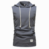 NAMCOVERSE 2025 Clearance treatment, summer  men's sleeveless fitness T-shirt, hooded round neck summer breathable pure cotton vest for men