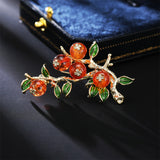 2025 Chinese wind persimmon ruyi brooch female personality creative design temperament corsage suit coat glazed pin accessories