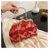 NAMCOVERSE 2025 Bag Women's Embroidery Handbag 2025 New Fashion Chain One Shoulder Crossbody Bag Diamond Clip Buckle Shell Bag