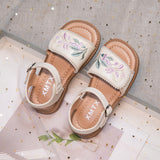 NAMCOVERSE  Girls' Han Chinese Costume Sandals  Summer New Children's Breathable Shoes Casual Shoes Medium and Big Children's Antique Embroidered Shoes