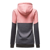 NAMCOVERSE 2025 Clearance processing   women's clothing double zipper color matching hooded long-sleeved fleece slim sweater wholesale