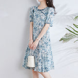2025 Chinese style printed cheongsam silk dress  summer new temperament thin mulberry silk medium and long dress children