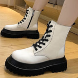 namcoverse New Women Boots Zipper No Slip Fashion  Mid Calf Boots Woman Casual Sports Shoes Female Winter Platform Heel Ladies Shoes