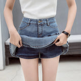 namcoverse Vintage Denim Mini Skirts Women Summer Sexy Solid Colour Ball Gown Skirts Jeans Female Casual Pocket Slim A-line Mini Skirts