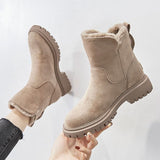 namcoverse Snow Boots Women Winter 2024 Plus Woman Shoes Warm Boots Thick Cotton Boots Botas De Mujer Zipper Reverse Fleece Leather Shoes