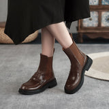 namcoverse namcoverse  Autumn Winter New Chelsea Boots High Quality Casual Round Toe Women's Boots Slip-On Heel Ankle Boots Handmade Women Shoes